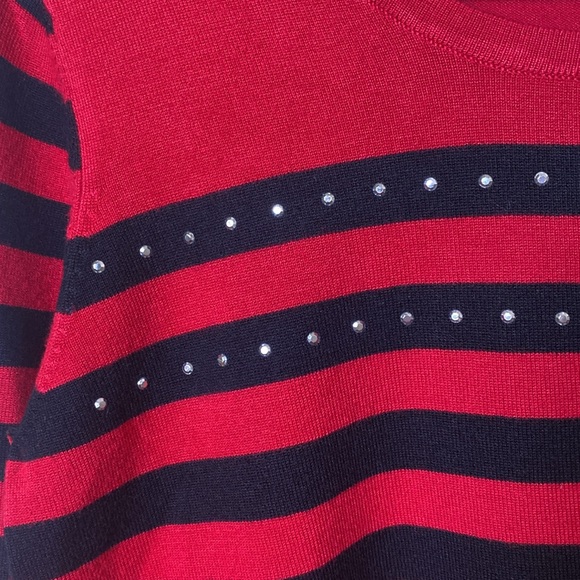 Conrad C Medium Red/Black Sweater with Sequins - Picture 3 of 8